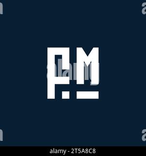 FM initial monogram logo with geometric style design ideas Stock Vector