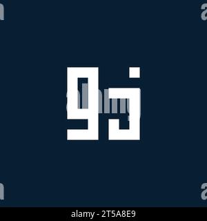 GJ initial monogram logo with geometric style design ideas Stock Vector