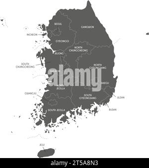 South korea administrative divisions map / Japanese Stock Vector Image ...