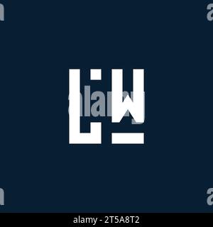 LW initial monogram logo with geometric style design ideas Stock Vector