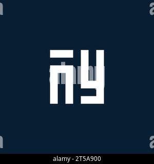 NY initial monogram logo with geometric style design ideas Stock Vector