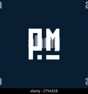 PM initial monogram logo with geometric style design ideas Stock Vector