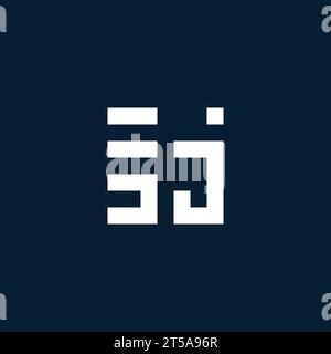 SJ initial monogram logo with geometric style design ideas Stock Vector