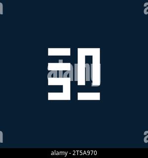SN initial monogram logo with geometric style design ideas Stock Vector