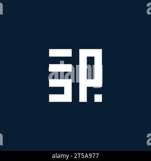 SP initial monogram logo with geometric style design ideas Stock Vector
