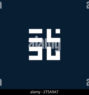 ST initial monogram logo with geometric style design ideas Stock Vector
