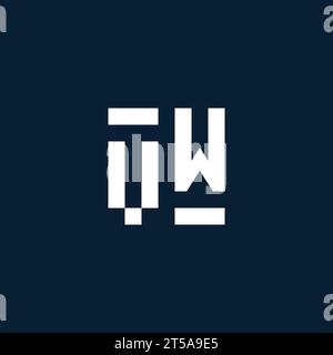VW initial monogram logo with geometric style design ideas Stock Vector
