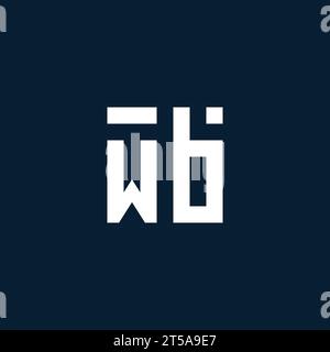 WB initial monogram logo with geometric style design ideas Stock Vector