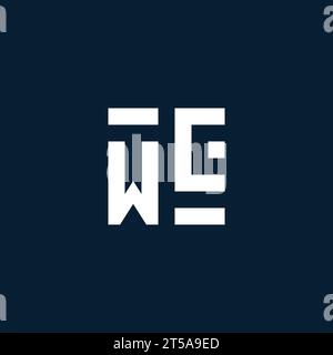 WC initial monogram logo with geometric style design ideas Stock Vector
