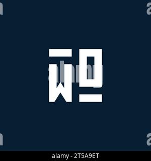 WO initial monogram logo with geometric style design ideas Stock Vector