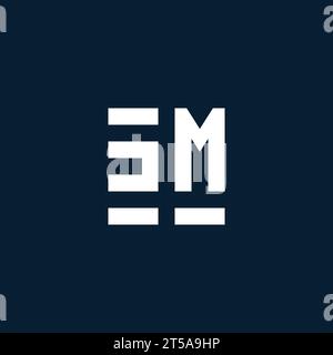 ZM initial monogram logo with geometric style design ideas Stock Vector
