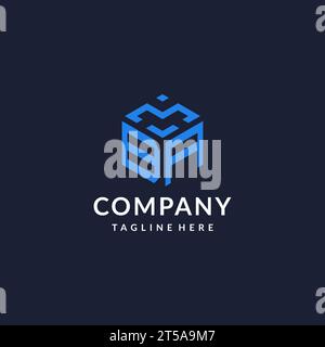 BA logo hexagon designs, best monogram initial logo with hexagonal shape design ideas inspiration Stock Vector