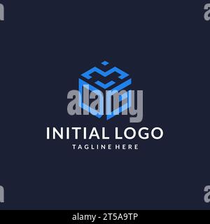 DG logo hexagon designs, best monogram initial logo with hexagonal shape design ideas inspiration Stock Vector