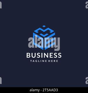 OE logo hexagon designs, best monogram initial logo with hexagonal shape design ideas inspiration Stock Vector
