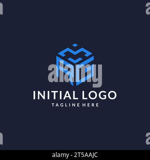 RG logo hexagon designs, best monogram initial logo with hexagonal shape design ideas inspiration Stock Vector
