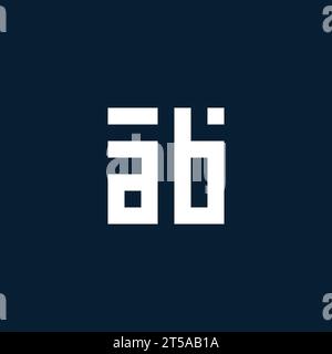 AB initial monogram logo with geometric style design ideas Stock Vector