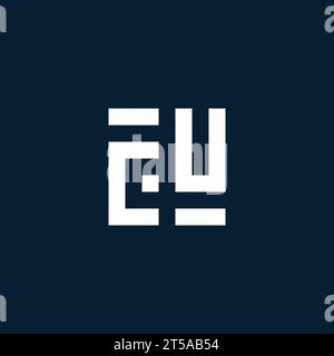 CU initial monogram logo with geometric style design ideas Stock Vector