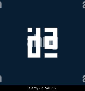 DA initial monogram logo with geometric style design ideas Stock Vector