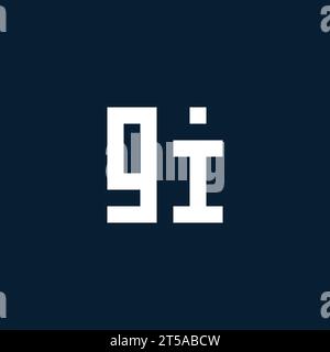 GI initial monogram logo with geometric style design ideas Stock Vector