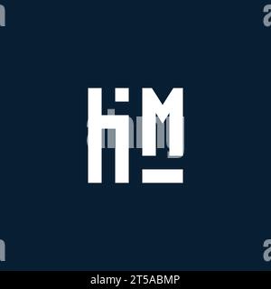 HM initial monogram logo with geometric style design ideas Stock Vector