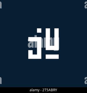 JU initial monogram logo with geometric style design ideas Stock Vector