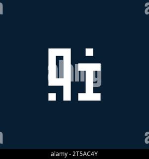 QI initial monogram logo with geometric style design ideas Stock Vector