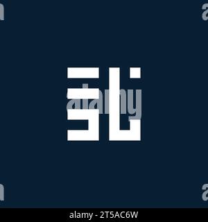 SL initial monogram logo with geometric style design ideas Stock Vector