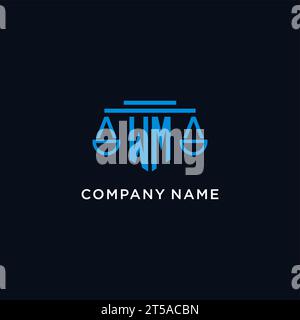 WM initial monogram logo with scale and pillar style design ideas Stock ...