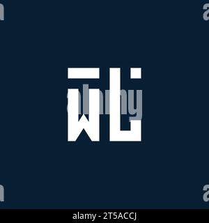 WL initial monogram logo with geometric style design ideas Stock Vector