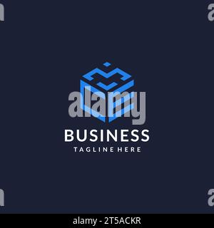 CE logo hexagon designs, best monogram initial logo with hexagonal shape design ideas inspiration Stock Vector