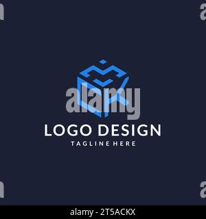 CK logo hexagon designs, best monogram initial logo with hexagonal shape design ideas inspiration Stock Vector