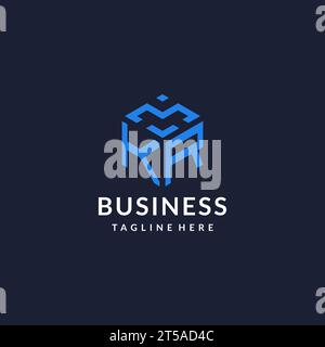 KR logo hexagon designs, best monogram initial logo with hexagonal shape design ideas inspiration Stock Vector