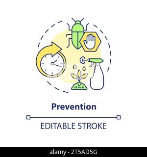 2D simple thin line icon prevention concept Stock Vector