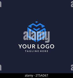 OB logo hexagon designs, best monogram initial logo with hexagonal shape design ideas inspiration Stock Vector