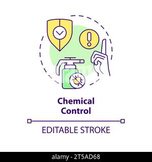 2D simple thin line icon chemical control concept Stock Vector