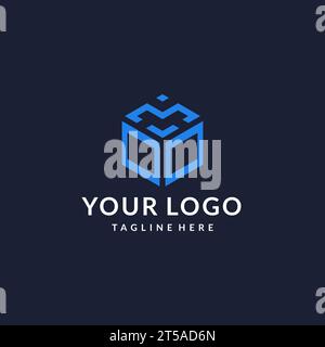 OO logo hexagon designs, best monogram initial logo with hexagonal shape design ideas inspiration Stock Vector