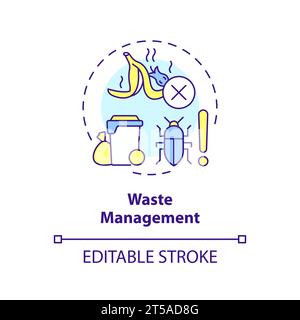 2D simple thin line waste management icon concept Stock Vector