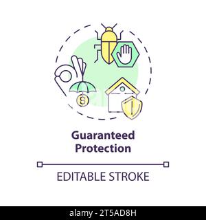 2D simple thin line icon guaranteed protection concept Stock Vector