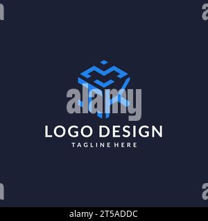 TK logo hexagon designs, best monogram initial logo with hexagonal shape design ideas inspiration Stock Vector