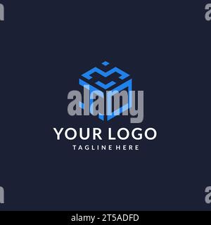 TO logo hexagon designs, best monogram initial logo with hexagonal shape design ideas inspiration Stock Vector