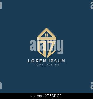 Initial OZ logo with creative house icon, modern and professional real ...
