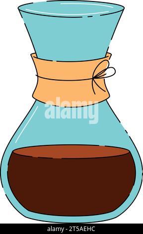 Vintage original coffee glass maker with coffee drink Stock Vector