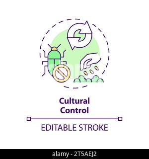 2D simple thin line icon cultural control concept Stock Vector