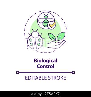 2D simple thin line icon biological control concept Stock Vector