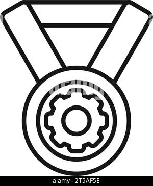 Self realization medal icon outline vector. Leader business. People motivation Stock Vector
