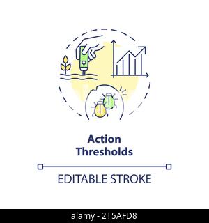 2D simple thin line icon action thresholds concept Stock Vector
