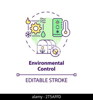 2D simple thin line icon environmental control concept Stock Vector