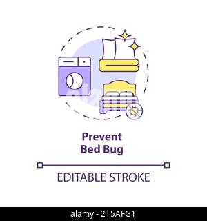 2D simple thin line icon prevent bed bug concept Stock Vector