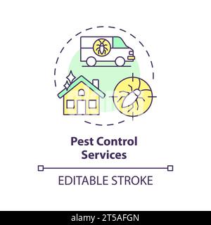 2D simple thin line icon pest control services concept Stock Vector