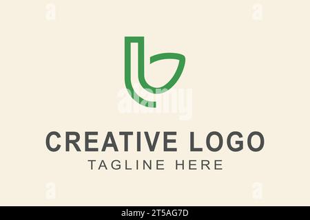 Letters abstract logo Lb, b, letter b forms a leaf. monogram logo concept. simple design editable Stock Vector